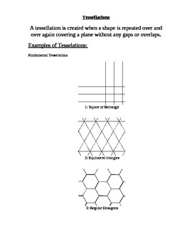 Preview of Tessellation NOTES and activity with grading rubric