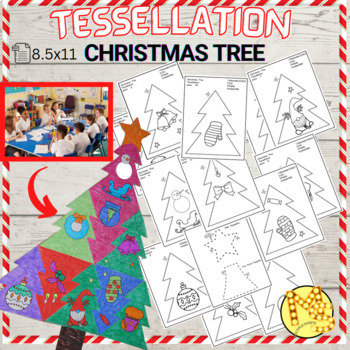 Preview of Tessellation Winter Tree Paper Craft ,Workshop Collaborative Art