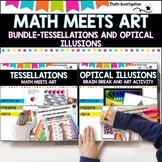 Tessellations  Project and Optical Illusions- Math and art BUNDLE