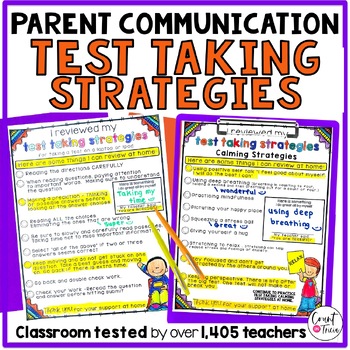 Preview of Test Taking Strategies Parent Communication Forms | Test Prep Forms