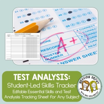 Preview of Test Analysis - Student Led Tracking Sheet