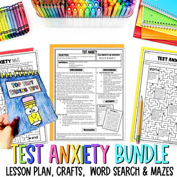 Preview of Test Anxiety Activities Bundle Powerpoint Lesson Plan Worksheets