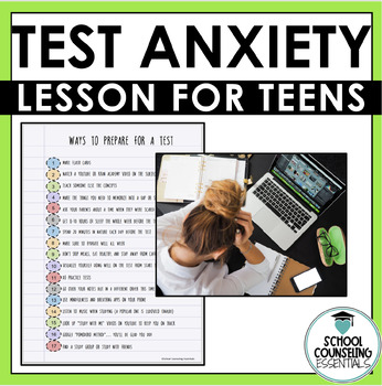 Preview of Test Anxiety Lesson Plan & PowerPoint for Teens in Middle & High School
