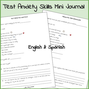 Preview of Test Anxiety Skills Mini Journal- English & Spanish!