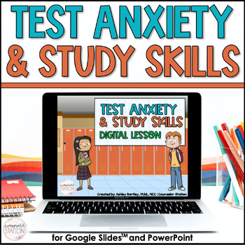 Preview of Test Anxiety & Study Skills Test Prep 3rd, 4th, 5th, 6th Grade Digital Lesson