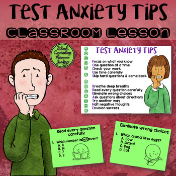 Preview of Test Anxiety & Test Taking Tips Classroom Lesson