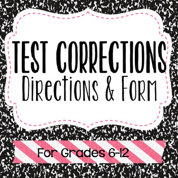 Preview of Test Correction Form