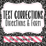 Test Correction Form