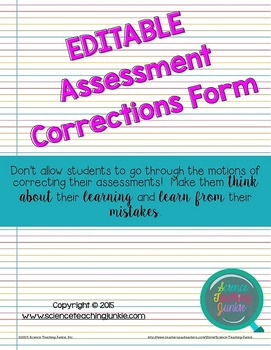 Preview of Test and Assessment Corrections Forms (3 versions)