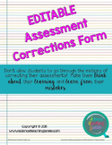Test and Assessment Corrections Forms (3 versions)