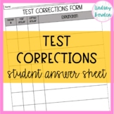 Test Corrections Form FREE