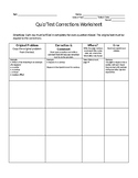 Test Corrections Worksheet