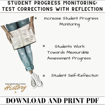 Preview of Test Corrections with Student Reflection Template