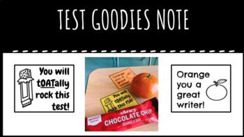 Preview of Test Day Motivational Snack Notes FREEBIE