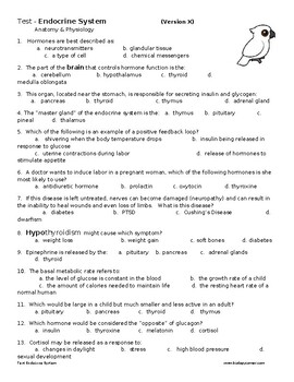 Preview of Test - Endocrine System