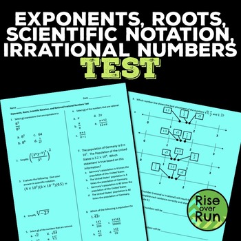Preview of Test: Exponents, Roots, Scientific Notation, Rational vs. Irrational