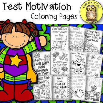 Preview of Test Motivation Coloring Pages FREEBIE