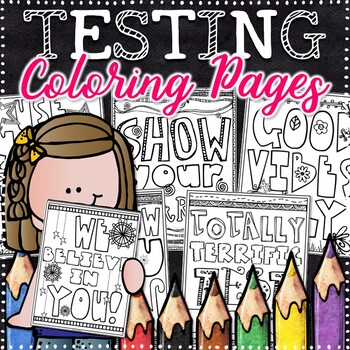Preview of Test Motivation Coloring Pages |Motivational Testing Notes for Students /Classes