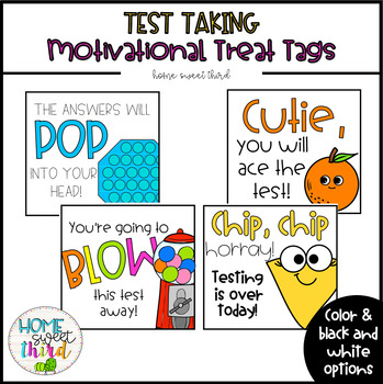 Preview of Test Motivation Treat Tags | Test Taking Gift | Test Prep