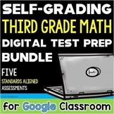 Test Prep 3rd Grade Math BUNDLE Self-Grading for Google Fo