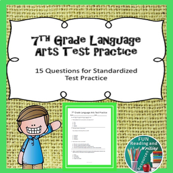 Preview of Test Prep: 7th Grade Language Arts Practice with Easel Activity and Assessment