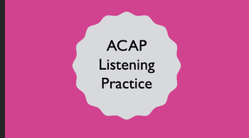 Preview of Test Prep - ACAP Listening Practice - Adding/Deleting/Substituting Phonemes