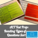 ACT Test Prep: Reading Types of Questions Card Sort