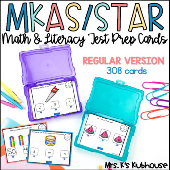 Preview of Test Prep BUNDLE for STAR Early Literacy and MKAS - 308 Math and Literacy Cards