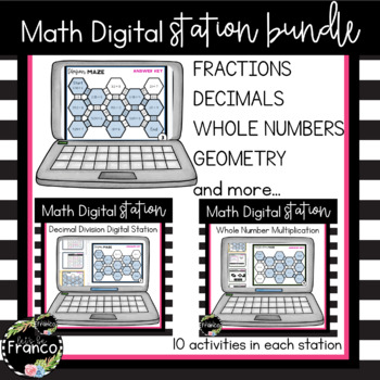 Preview of 5th Grade Math Digital Stations with Movable Pieces