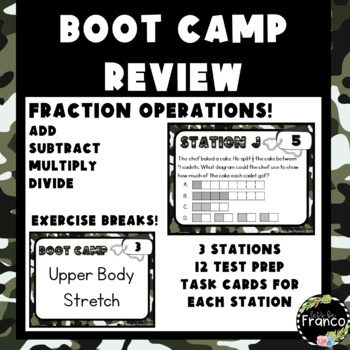 Preview of Fraction Addition, Subtraction, Multiplication, Division Review Task Cards