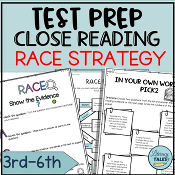 Preview of Test Prep Close Reading RACE Strategy Passages, Questions & Writing Prompts