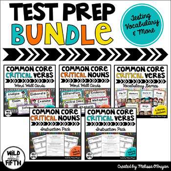 Preview of Test Prep Critical Verbs and Nouns Testing Vocabulary BUNDLE
