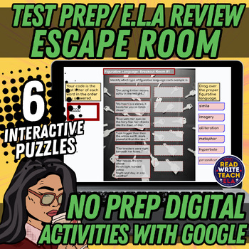 Test Prep End Of School Year Review Digital Escape Rooms Language Arts