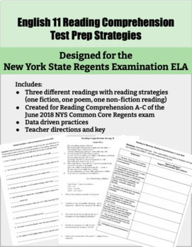 Preview of Test Prep ELA: Regents English Language Arts Part I Comprehension Strategies