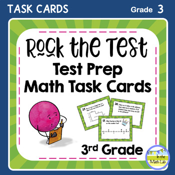 Preview of Test Prep End of Year Math Task Cards 3rd Grade