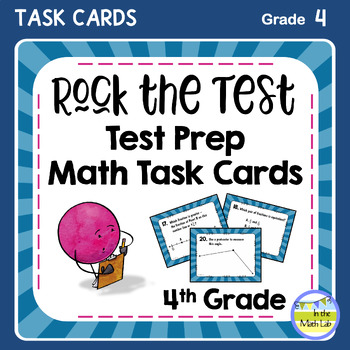 Preview of Test Prep End of Year Math Task Cards 4th Grade