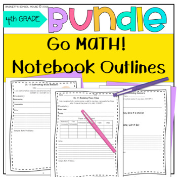 Preview of Math Notebook 4th Grade | BUNDLE | "I Can" Statements and CCSS Aligned