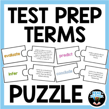 Preview of Test Prep Key Terms Puzzle and Quiz | Study Skills activity