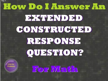 Preview of Test Prep: Math Constructed Response Questions