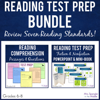 Preview of Test Prep Middle School Reading Skills Review PRINTABLE Bundle