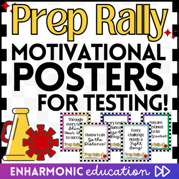 Preview of Test Prep Motivation PREP RALLY Affirmation Posters State Testing Encouragement