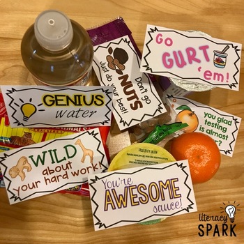 Candy and Snack Motivational Test Phrases by Literacy 