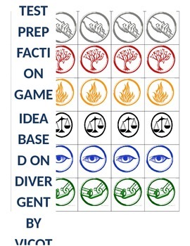Preview of Test Prep Packet for Standardized Testing: Divergent Faction Games
