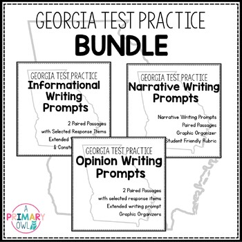 Preview of Test Prep Paired Passages Writing Prompts GMAS Practice BUNDLE