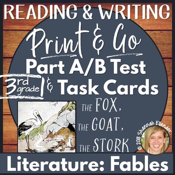 Preview of Reading Comprehension Test Prep Part A Part B Writing Printable Fables Grade 3