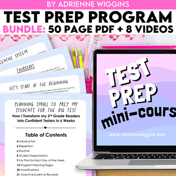 Preview of Test-Prep Program BUNDLE - 50-page PDF printables & 8 video mini-course