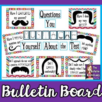 Preview of Test Prep Questions You MUSTACHE Yourself Bulletin Board