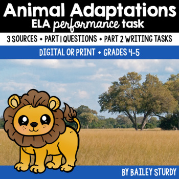 Preview of Test Prep Reading and Writing ELA Performance Task Animal Adaptations
