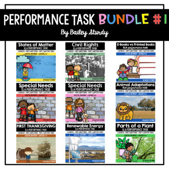 Preview of Test Prep Reading and Writing ELA Performance Task BUNDLE 1