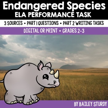 Preview of Test Prep Reading and Writing ELA Performance Task Endangered Species
